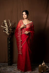 RED ORGANZA SAREE - KUMUD