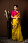 TURMERIC YELLOW ORGANZA SAREE - KUMUD