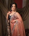 PEACH AND BLUE SAREE - SWARN MANJARI