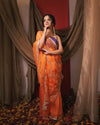 ORANGE AND PURPLE SAREE - SWARN MANJARI