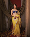 YELLOW MONOCHROME SAREE - SWARN MANJARI