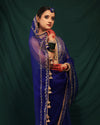 ROYAL BLUE ORGANZA SAREE - JHAROKHA