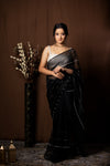 BLACK ORGANZA SAREE - KUMUD