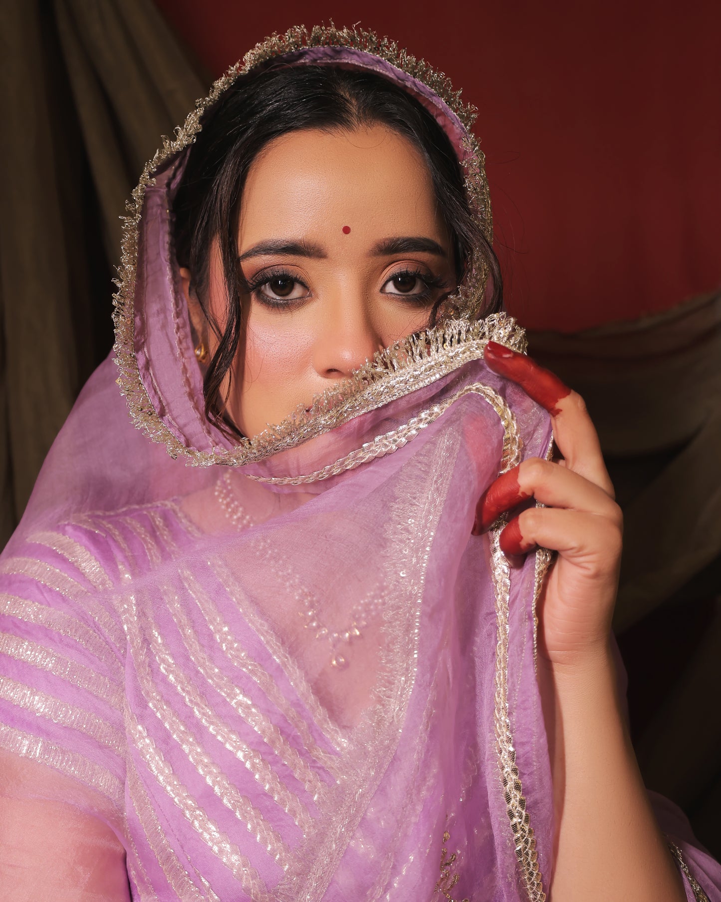 LAVENDER MONOCHROME SAREE - SWARN MANJARI